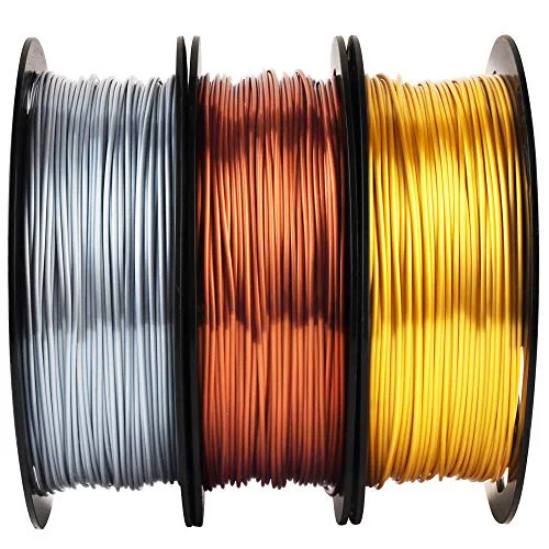 Shiny Silk Gold Silver Copper PLA Filament Bundle, 1.75mm 3