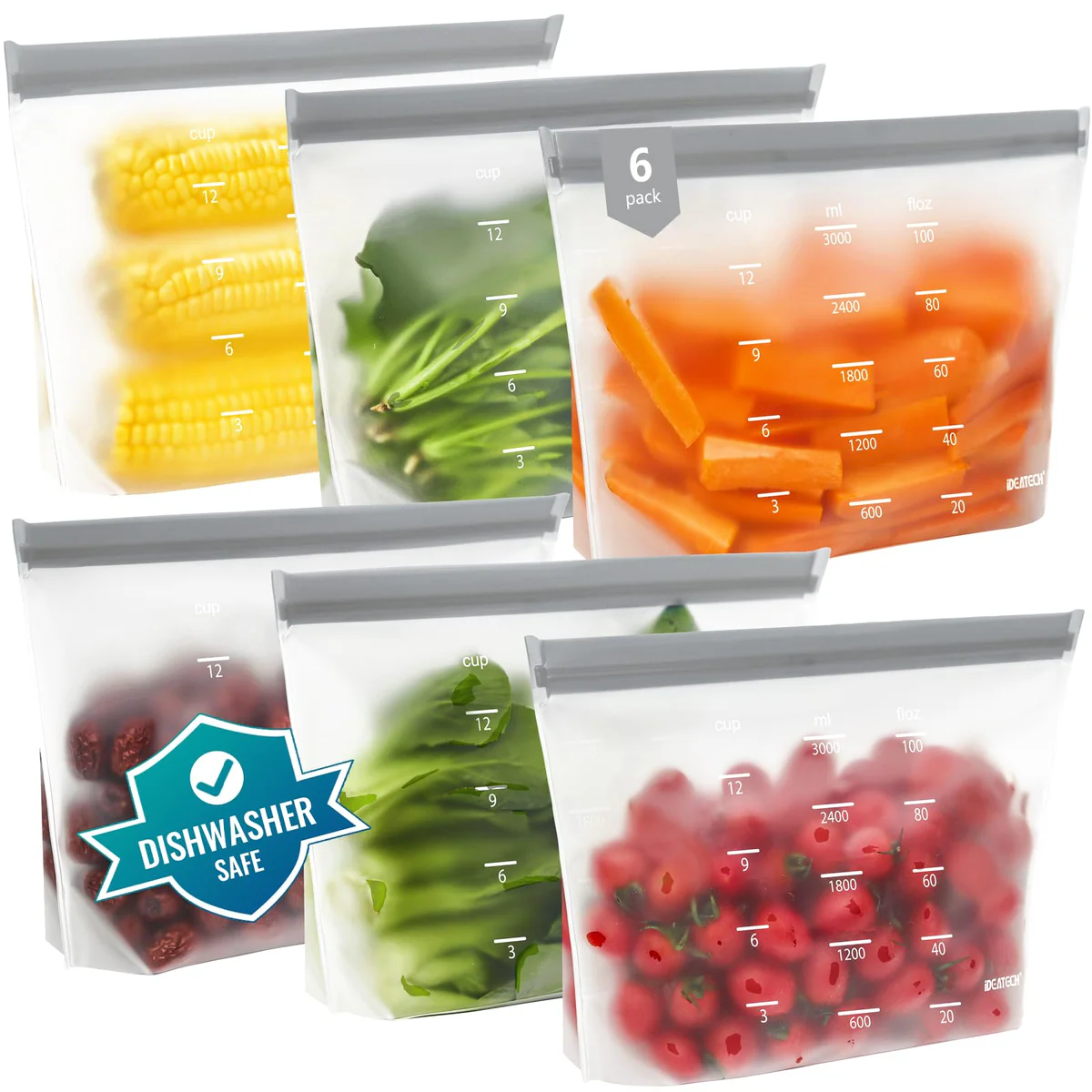 IDEATECH Reusable Freezer Storage Bags