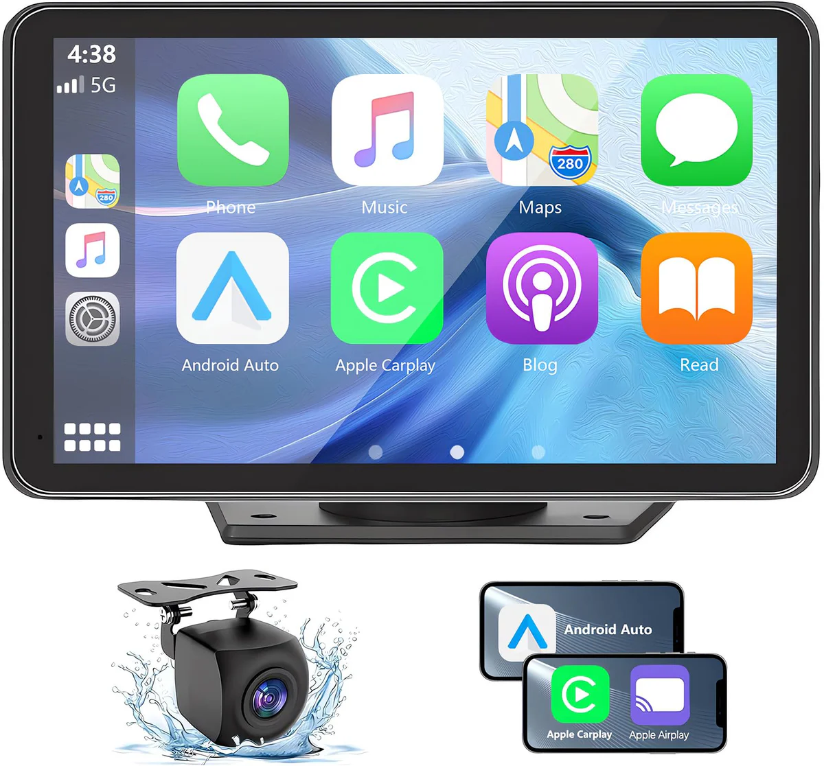 Gegaibe 7 Inch Wireless Car Stereo Receiver Apple CarPlay Android Auto