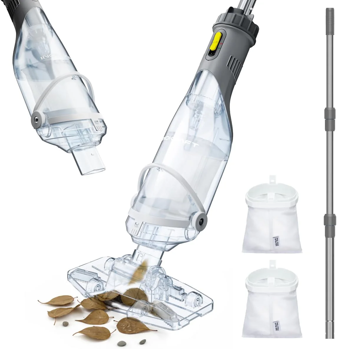 InoKraft Cordless Swimming Pool Vacuum Cleaner, Gray