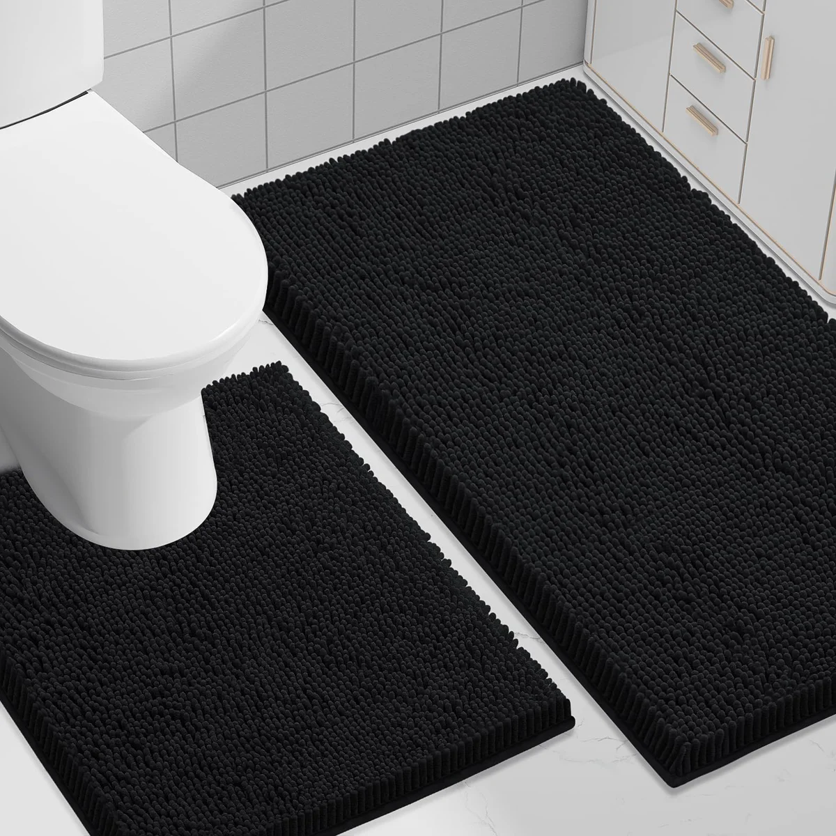 smiry Bathroom Rugs and Mats Set, 2 Piece