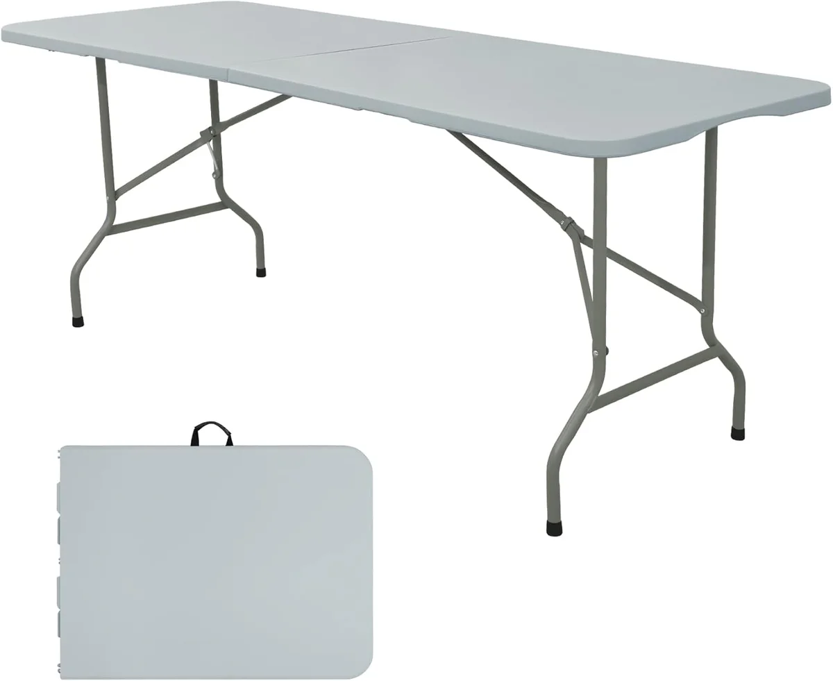 HAISIWLKJ Folding Utility Table, Rectangular