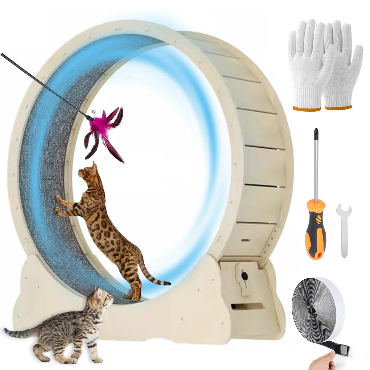 MIWOOYY Cat Exercise Wheel, Large Cat Running Wheel