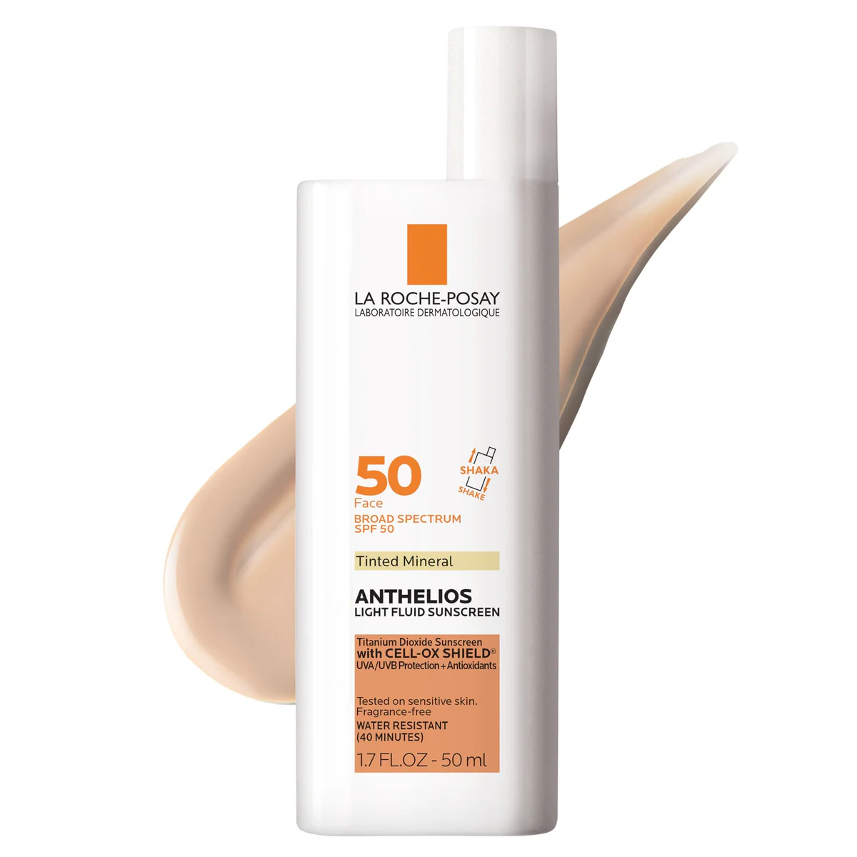 La Roche-Posay Anthelios Tinted Mineral Ultra-Light Fluid Broad Spectrum SPF 50, Face Sunscreen with