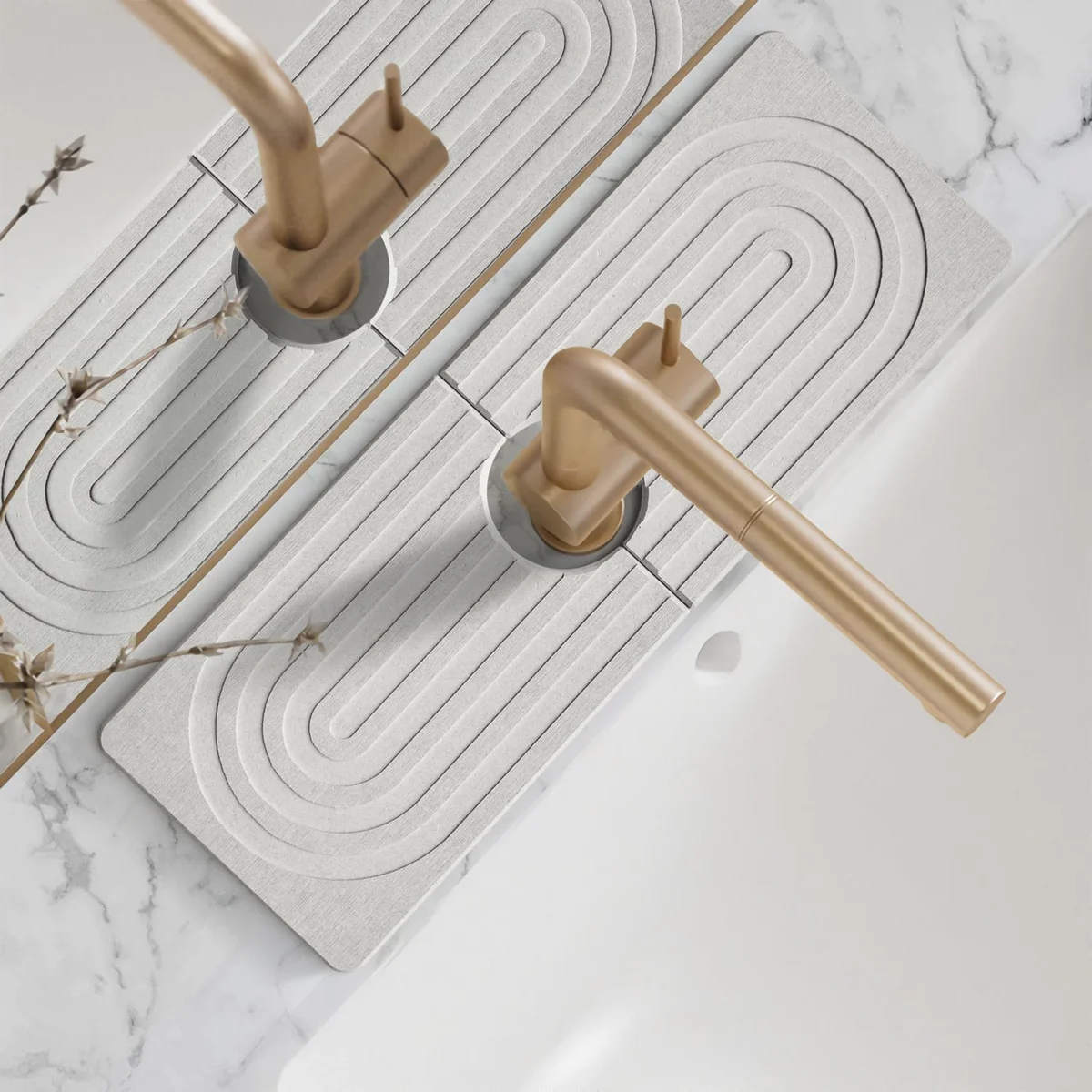 EORMOE Faucet Absorbent Mat Sink Splash Guard