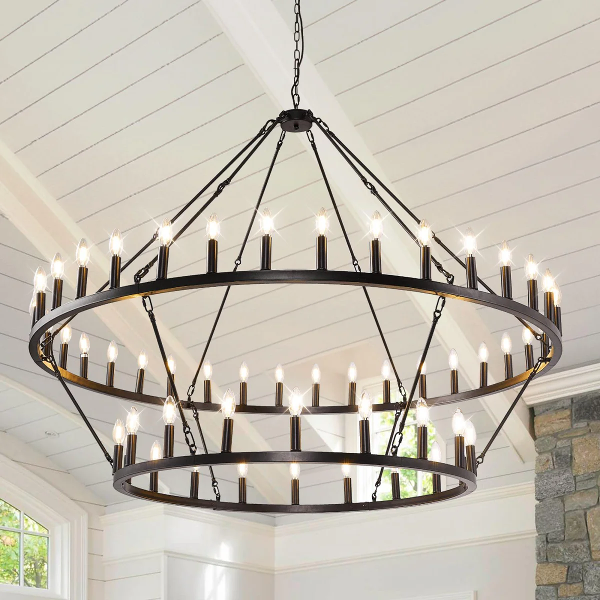 WJShome Wagon Wheel Chandelier