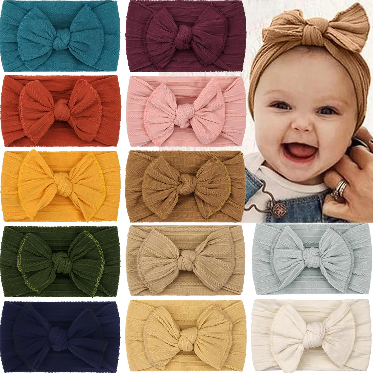 CÉLLOT Baby Headbands Soft Bows