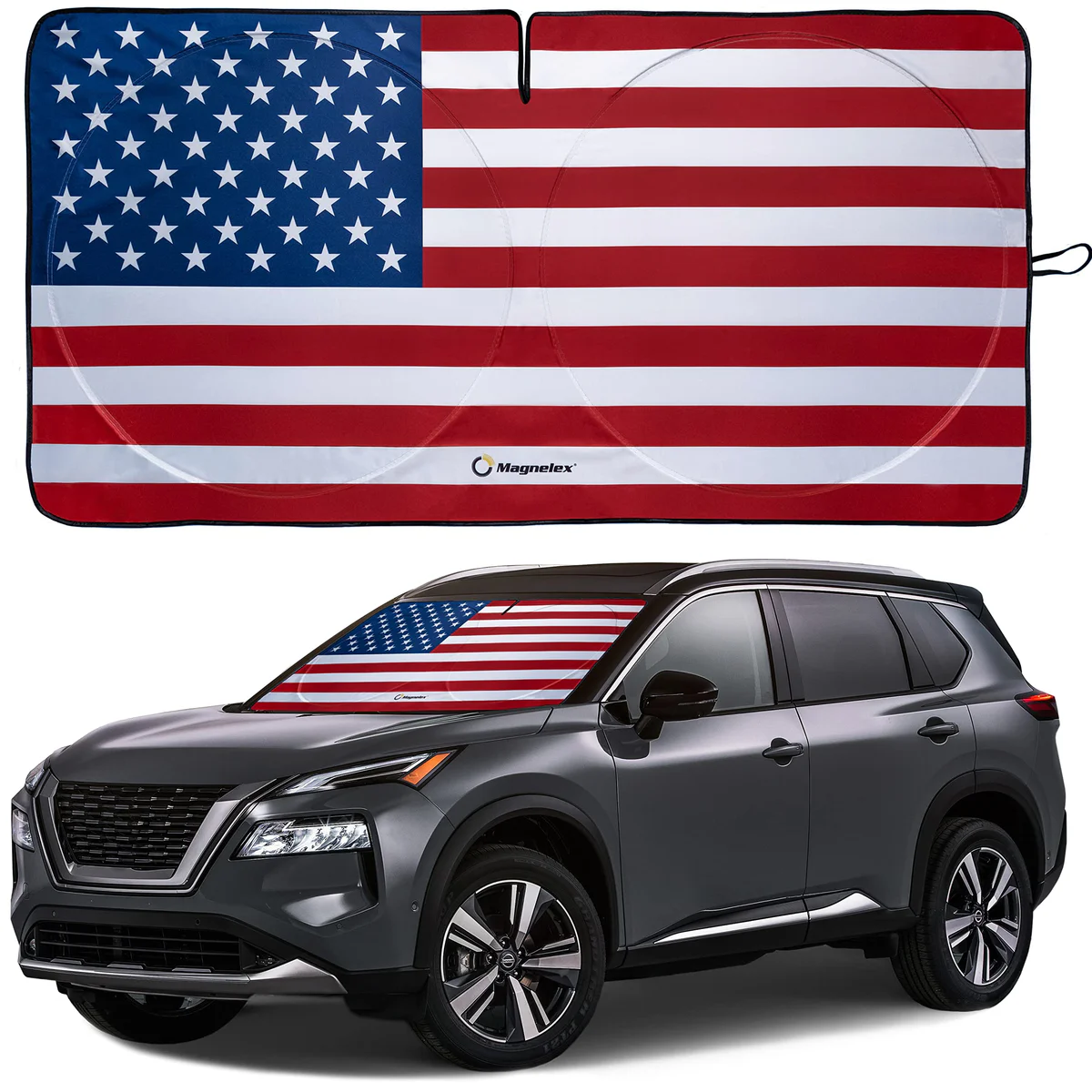 Magnelex American Flag Windshield Sun Shade