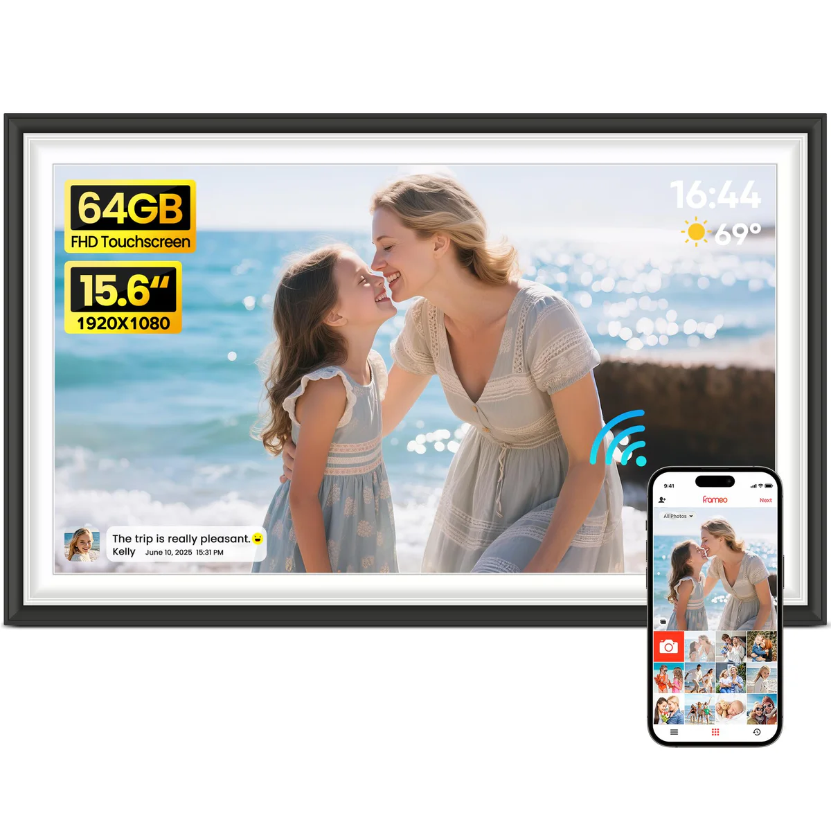 BIGASUO 15.6-Inch Digital Picture Frame