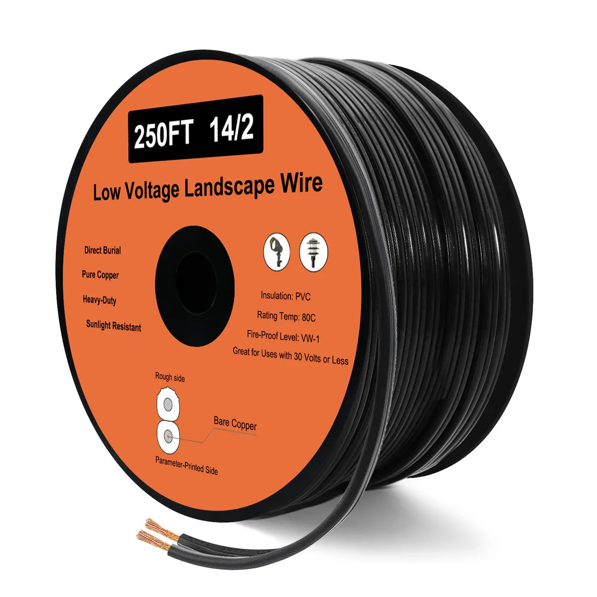 uboory 14/2 Low Voltage Landscape Lighting Wire