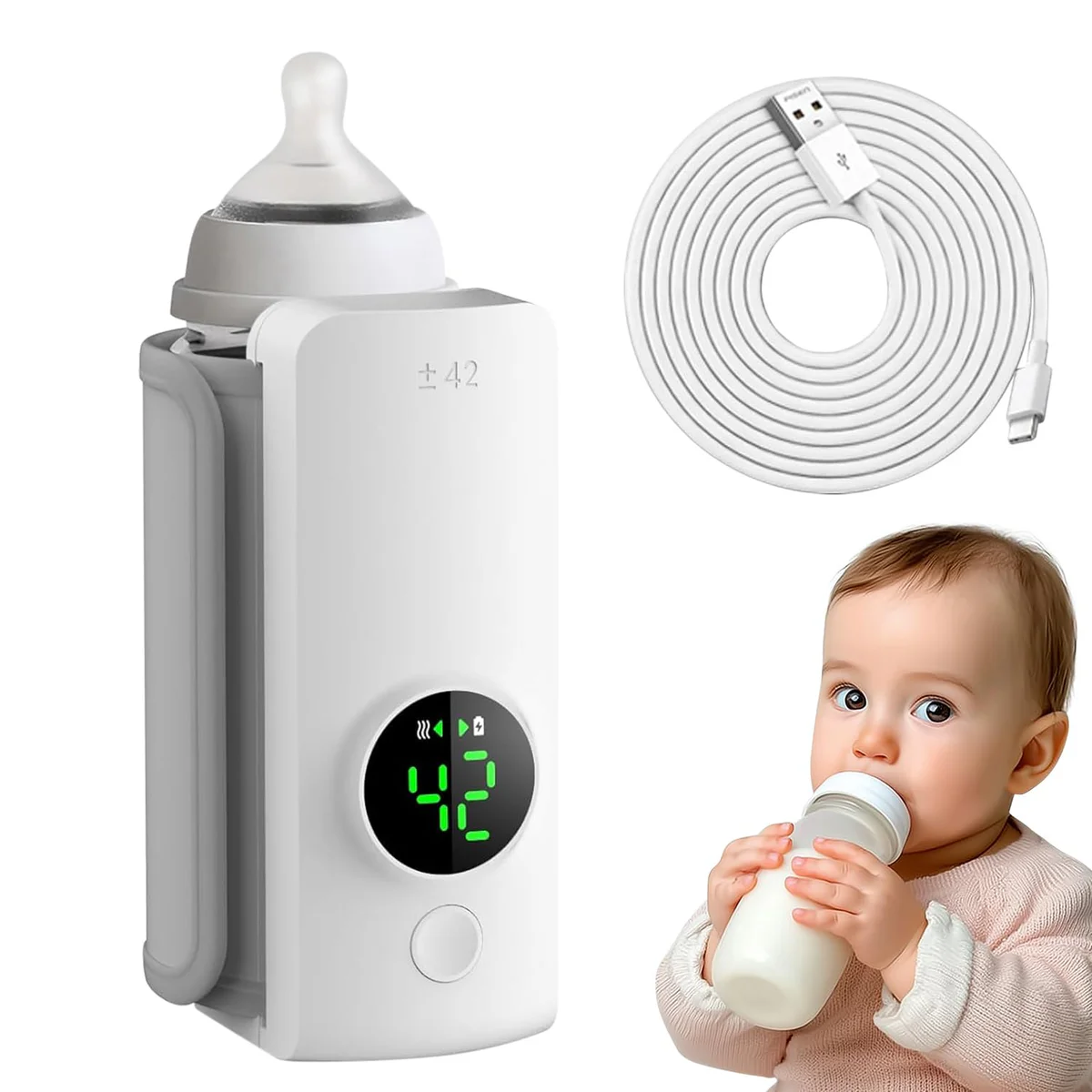 NILUTO Portable Cordless Baby Bottle Warmer