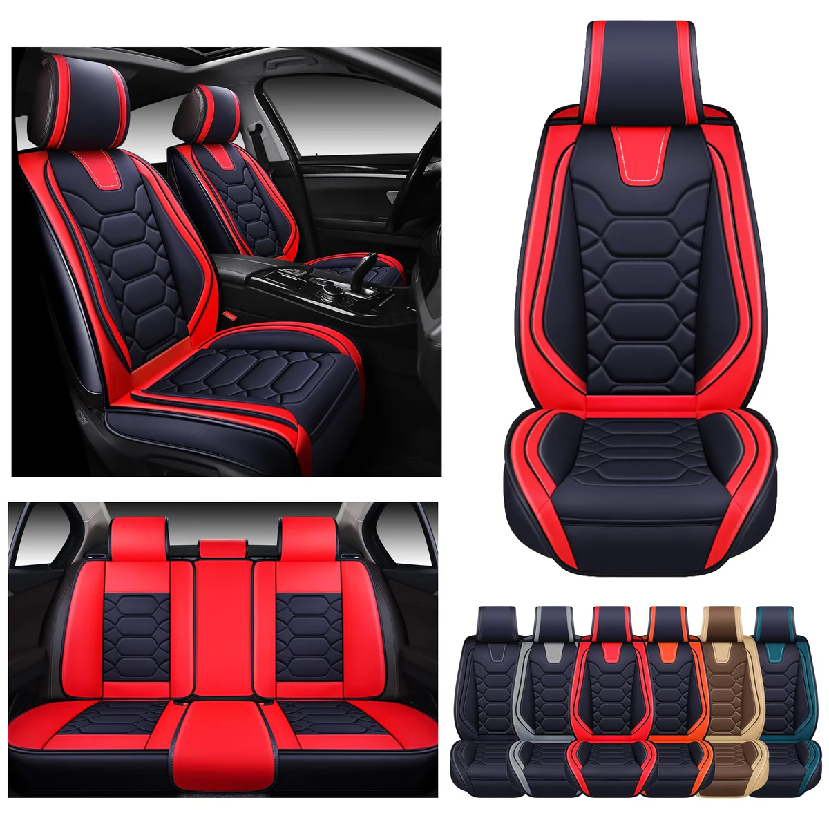 Universal Fit - Black/Red Seat Covers (Full Set)