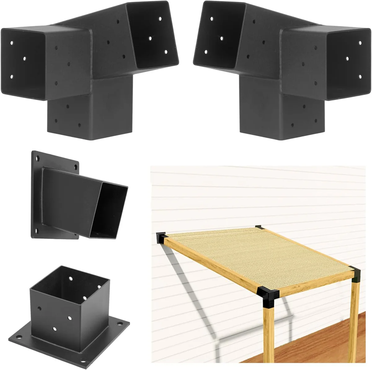 NATUREIN 15° Slanted Roof Wall Mount Pergola Bracket Kit