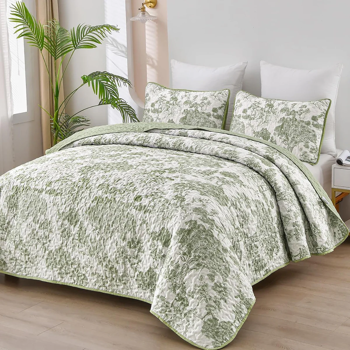 WONGS BEDDING Down Alternative Quilted Comforter Set King