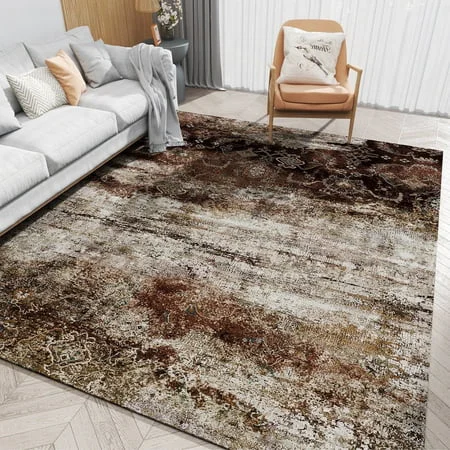 VUNATE Abstract Vintage Distressed Area Rug
