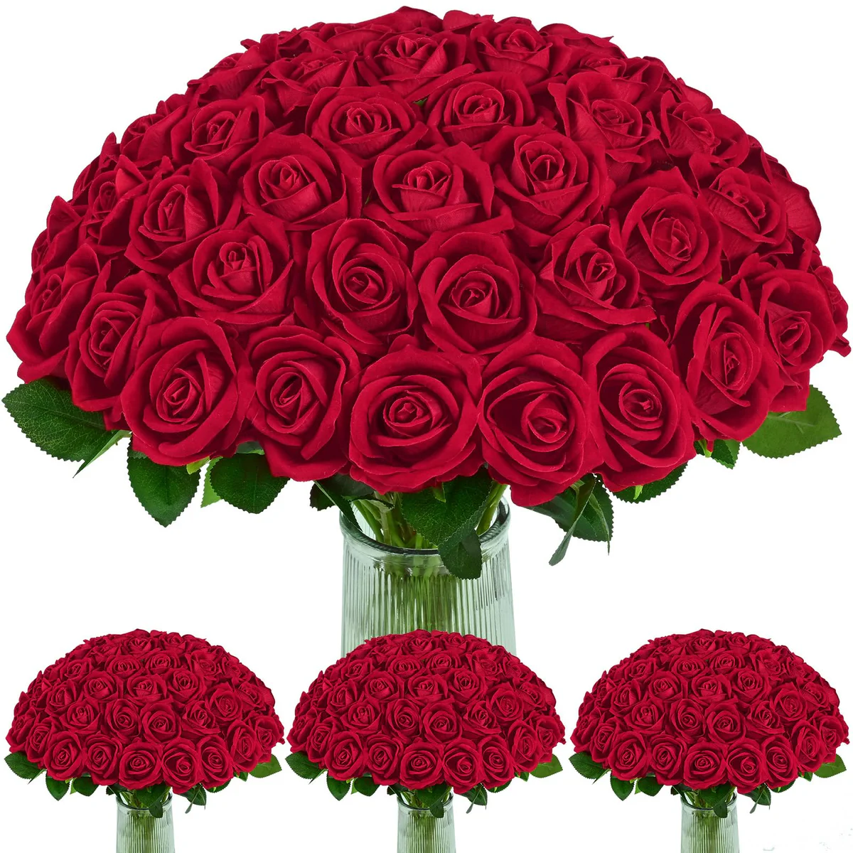 BLEUM CADE Artificial Red Roses  