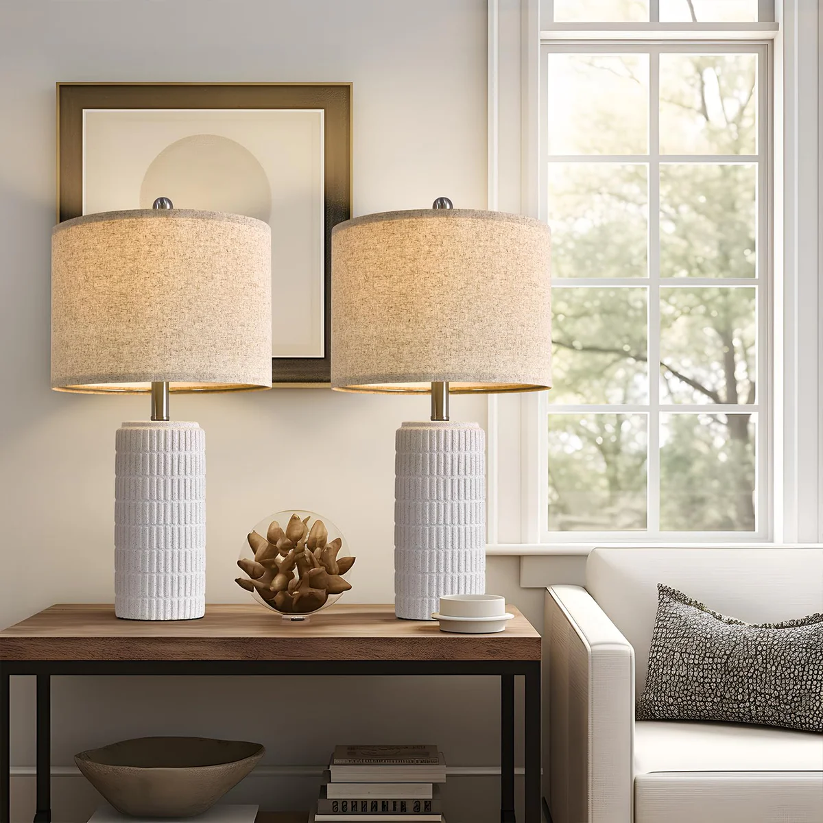 PoKat Farmhouse Table Lamps Set