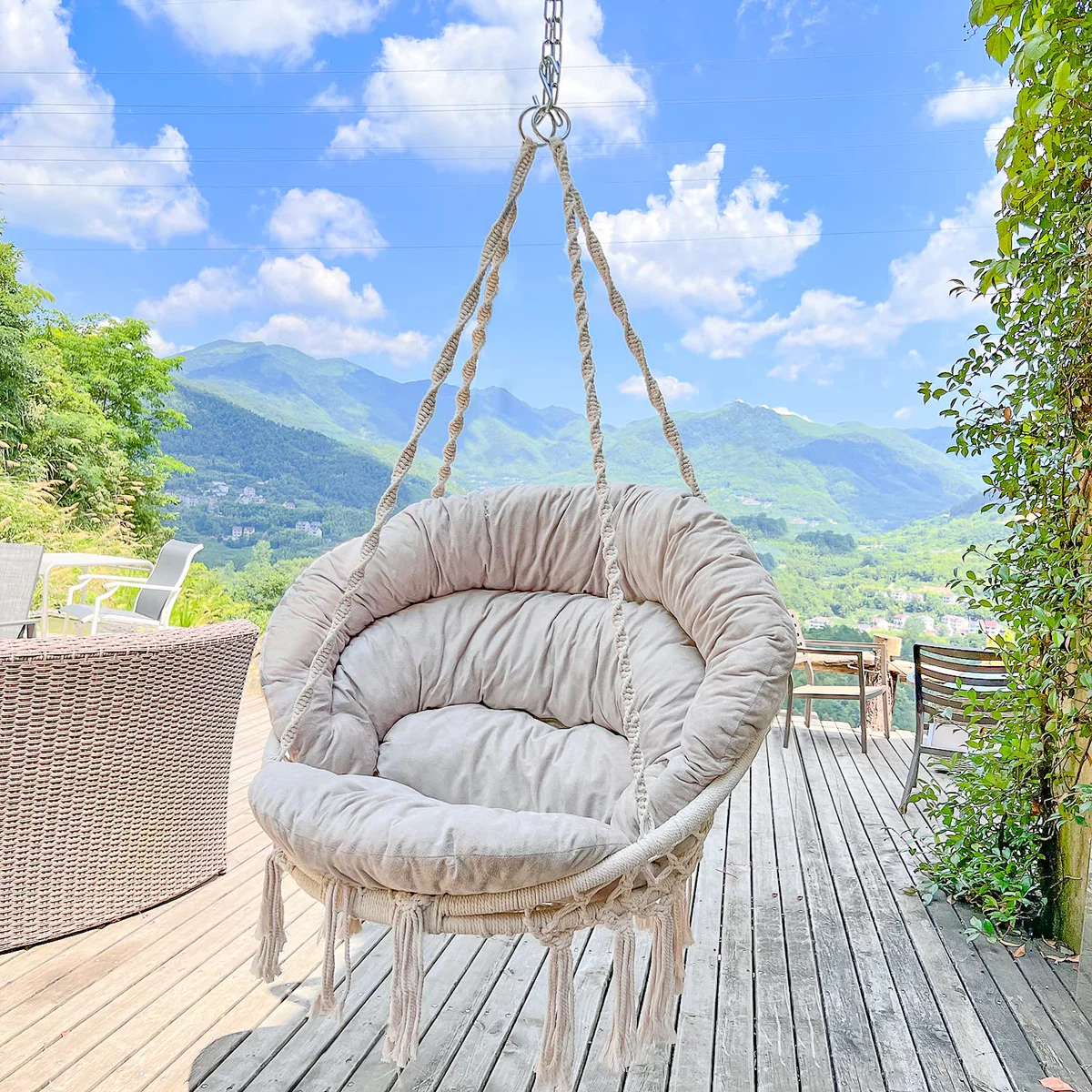 Bathonly Hanging Rope Swing Chair Porch Seat