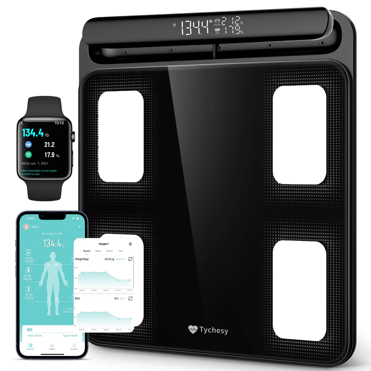 Tychesy Smart Bluetooth Body Fat Scale