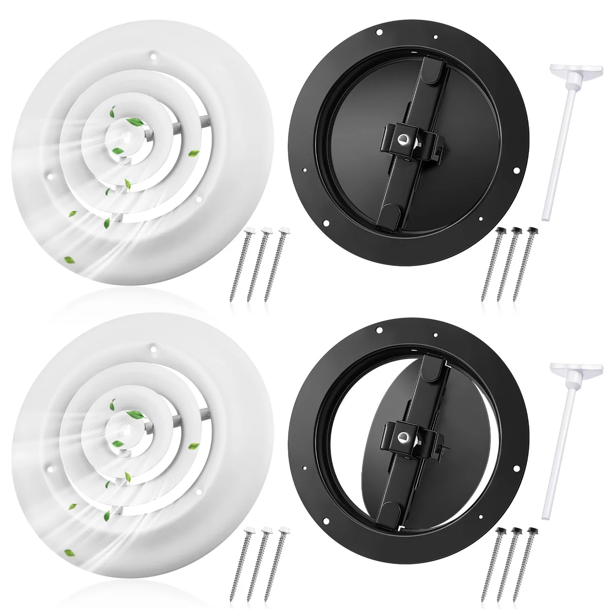 Therwen Round Ceiling Vent Diffuser with Damper