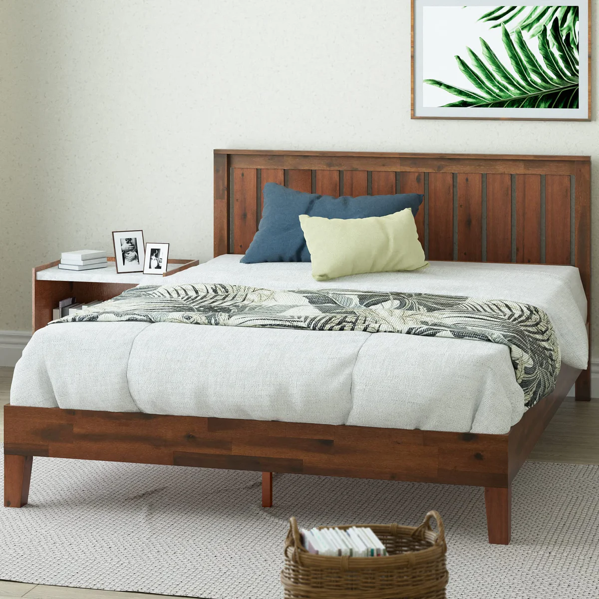 Zinus Vivek 12 Inch Deluxe Wood Platform Bed with Headboard 