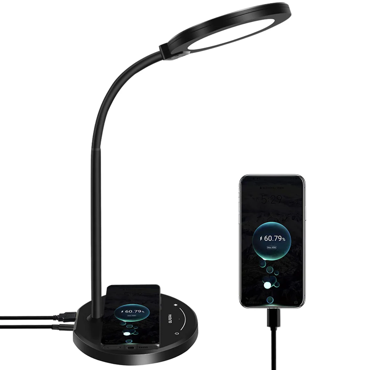 Desk Lamp with Wireless Charger, LED Desk lamp