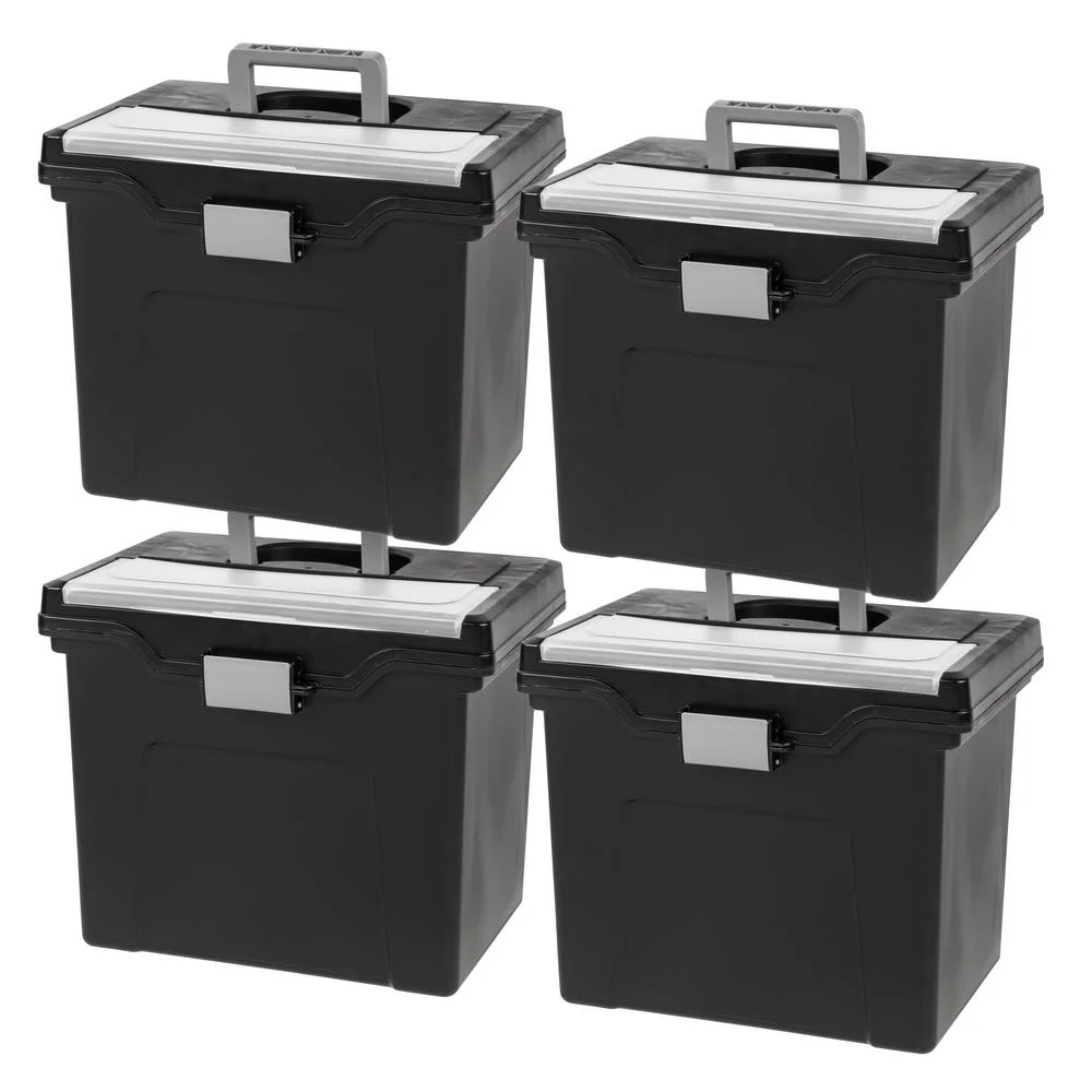 IRIS Portable File Storage Box - 4pk