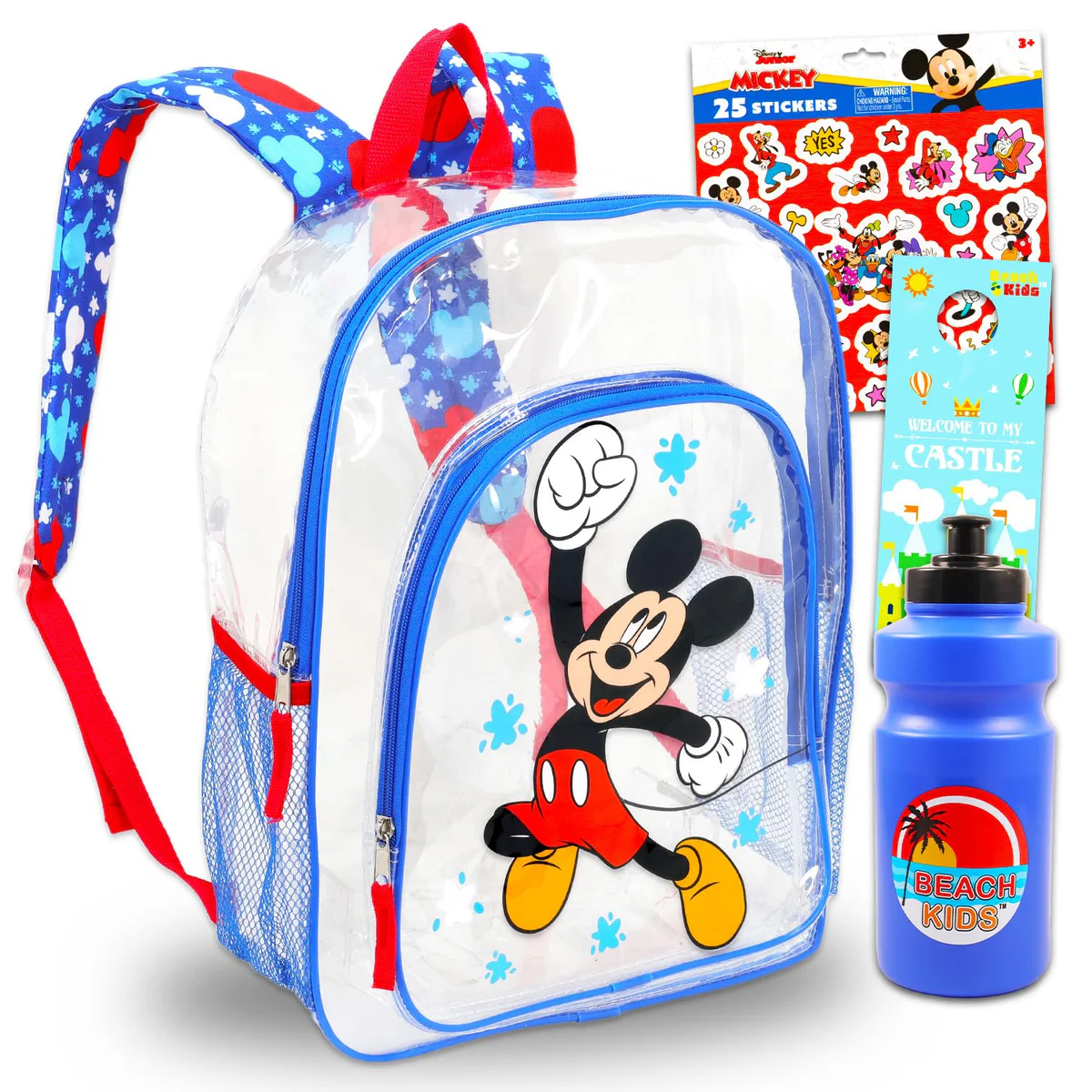 Disney Mickey Mouse Clear Backpack Set