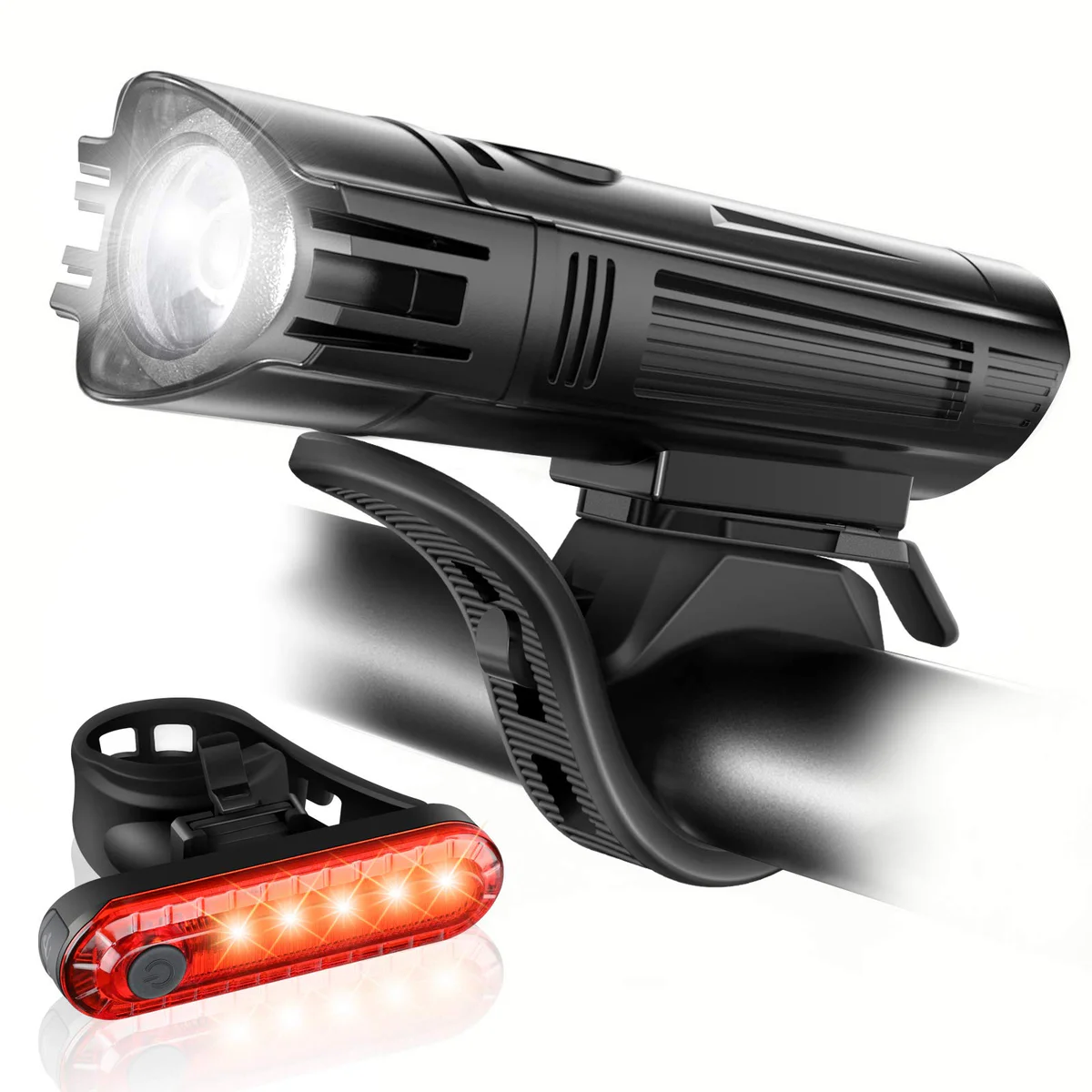 Ascher USB Rechargeable Bike Light Set