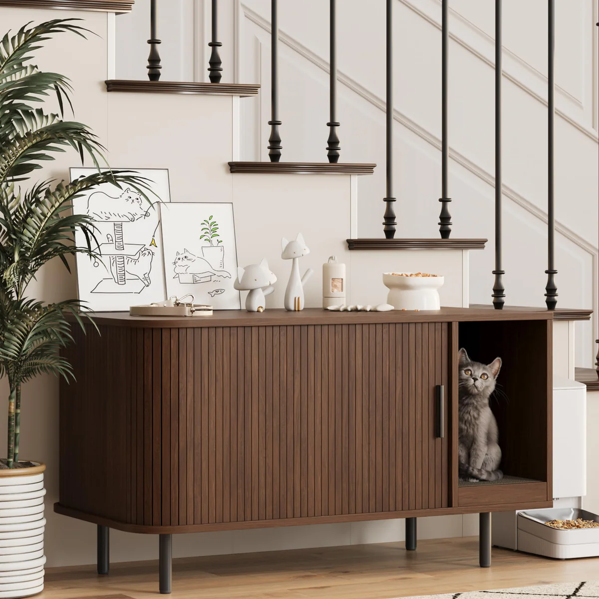 Halitaa Hidden Cat Litter Box Enclosure Furniture