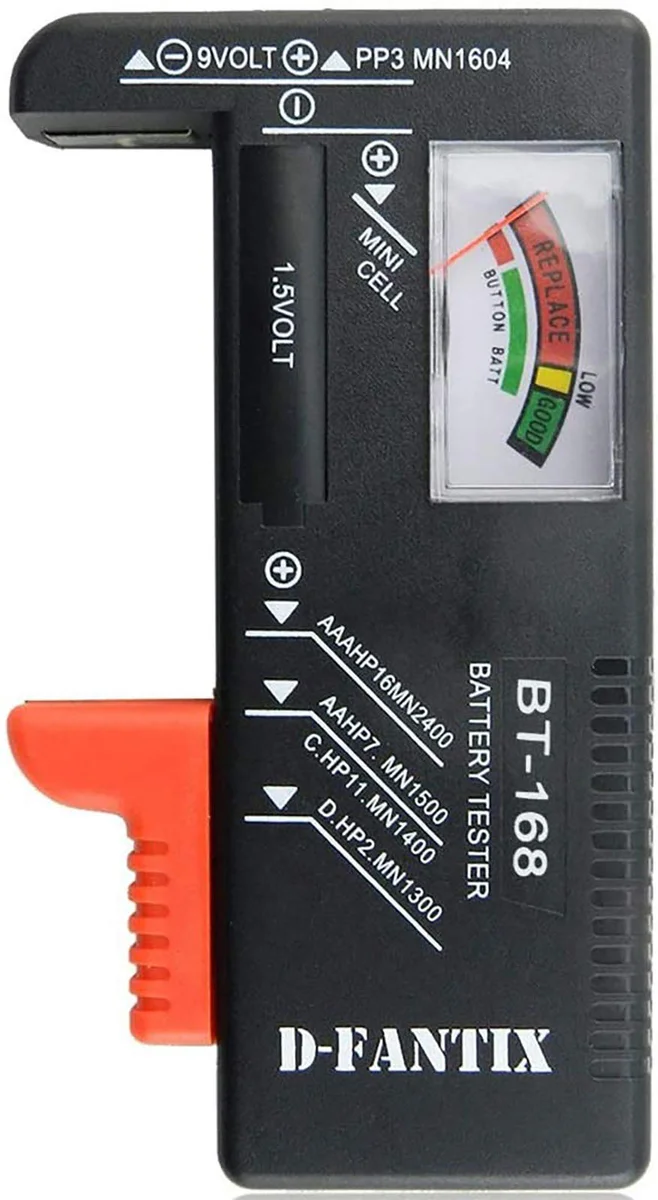 D-FantiX Battery Tester for AA AAA C D Button Cell