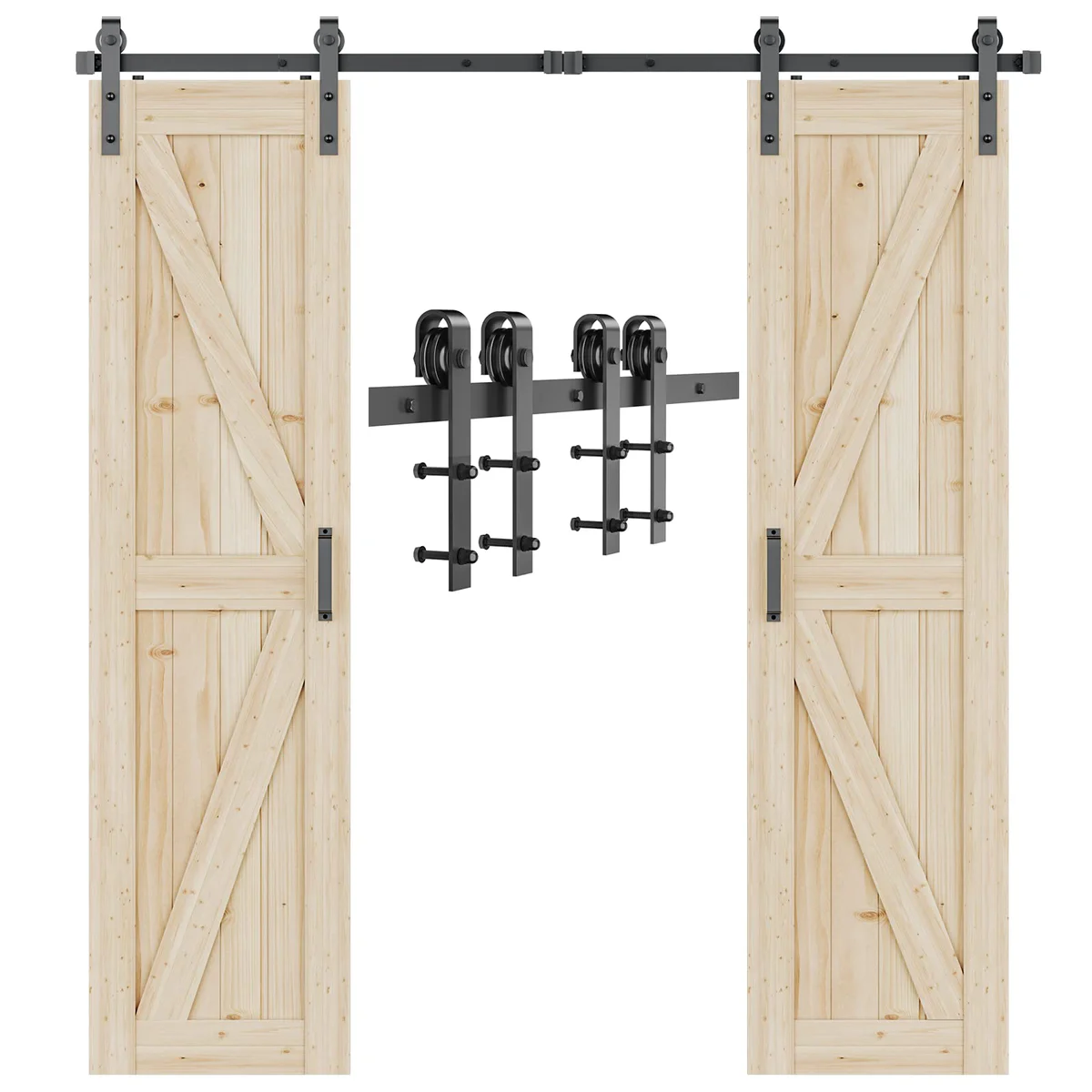Signstek Double Sliding Barn Door Hardware Kit