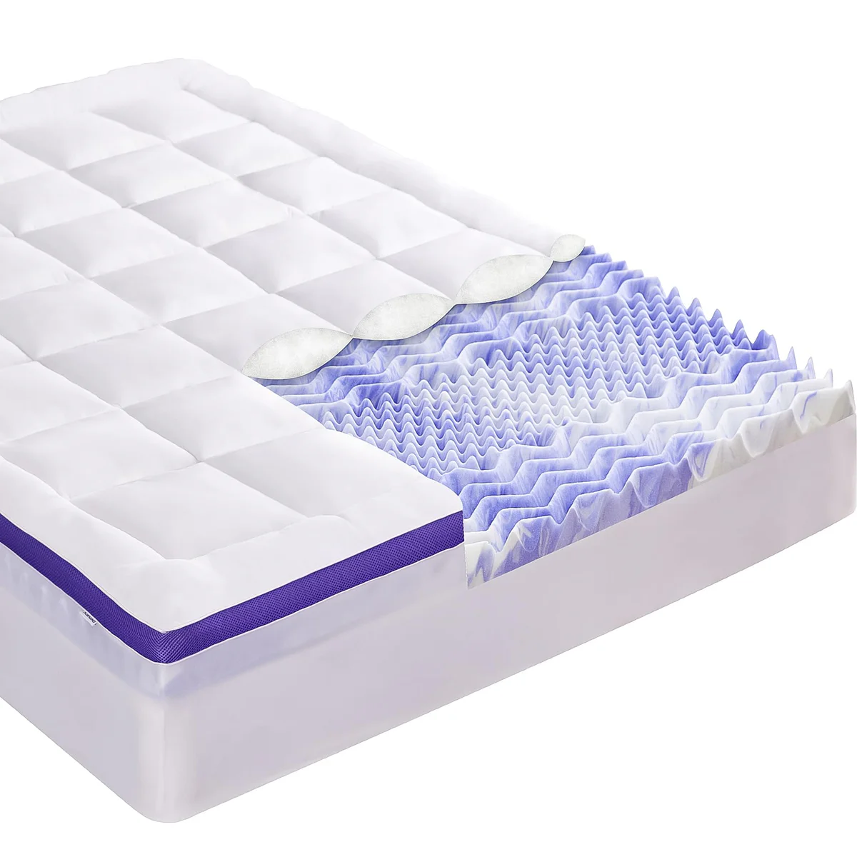 ChiXpace Cooling Gel Memory Foam Mattress Topper