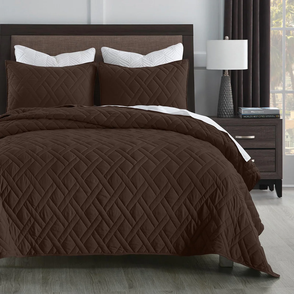 HORIMOTE HOME Diamond Stitched Quilt Bedding Set