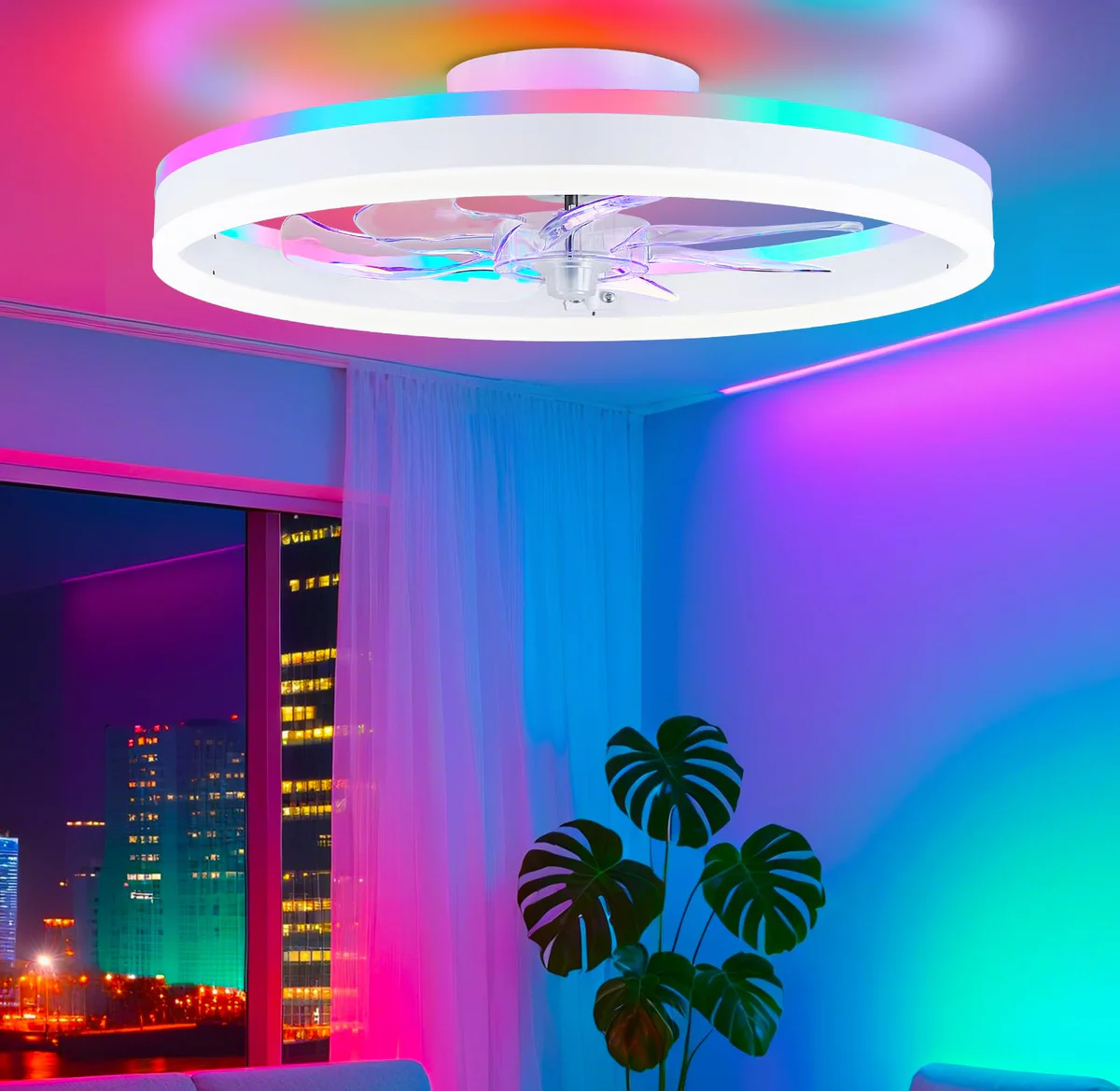 STERREN RGB LED Ceiling Fan with Remote