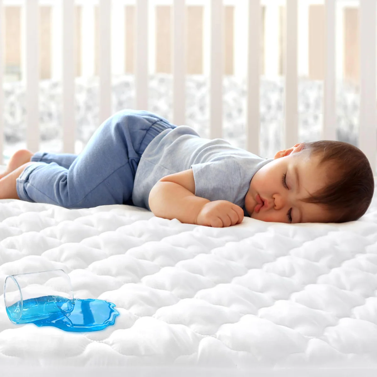Biloban Waterproof Crib Mattress Protector Pad