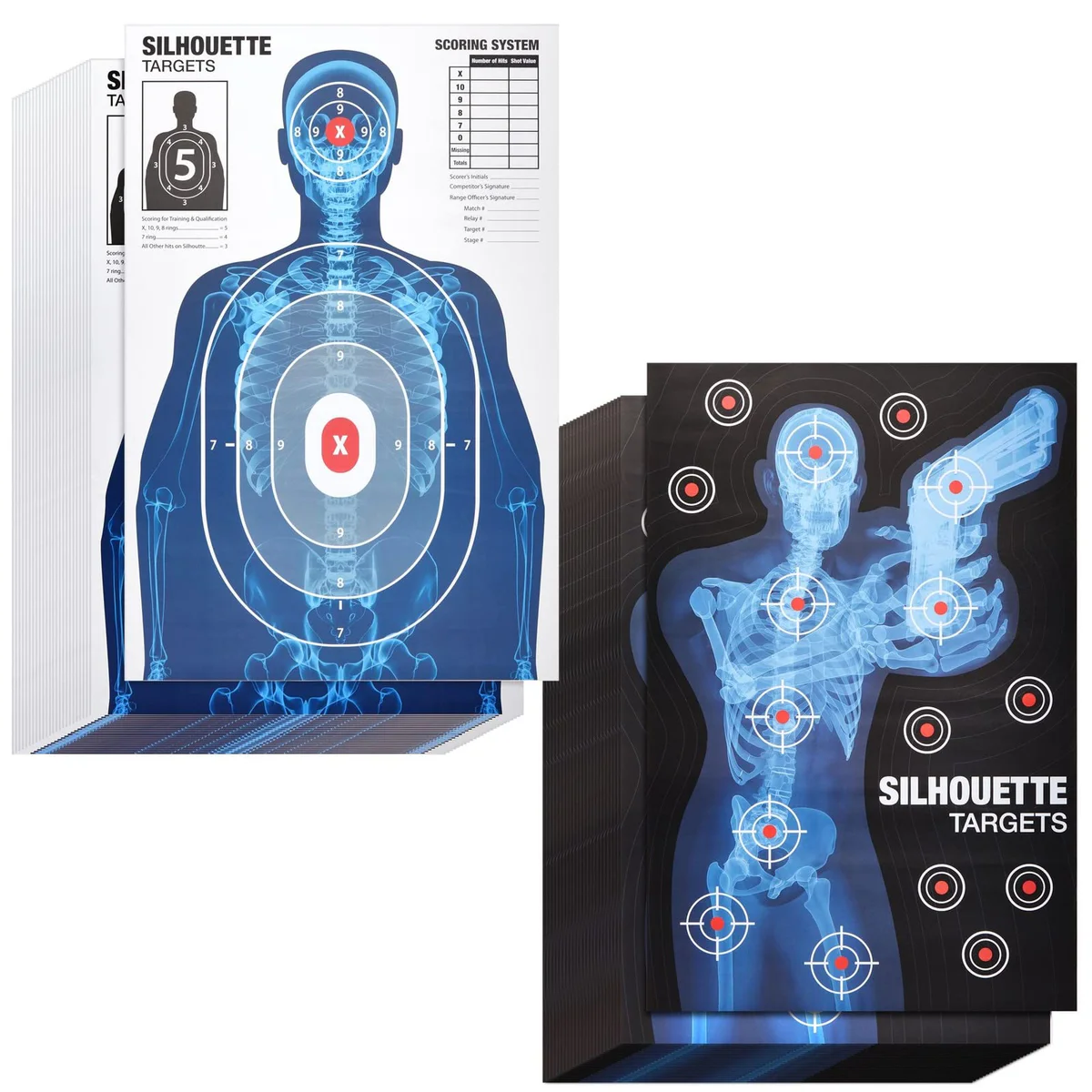 Juvale Silhouette Paper Shooting Range Targets - 25x38 Inches