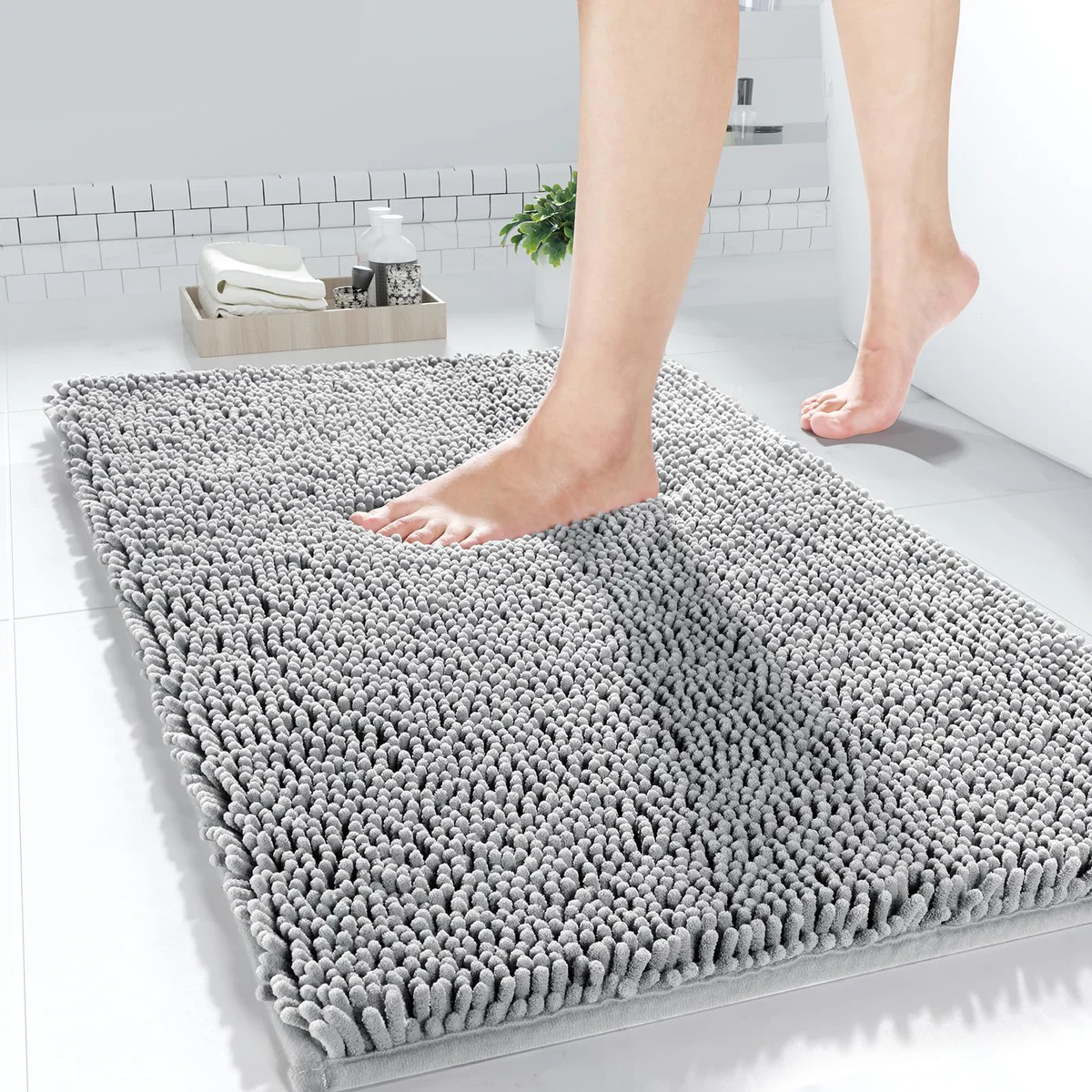 Yimobra Chenille Soft Absorbent Bathroom Rug