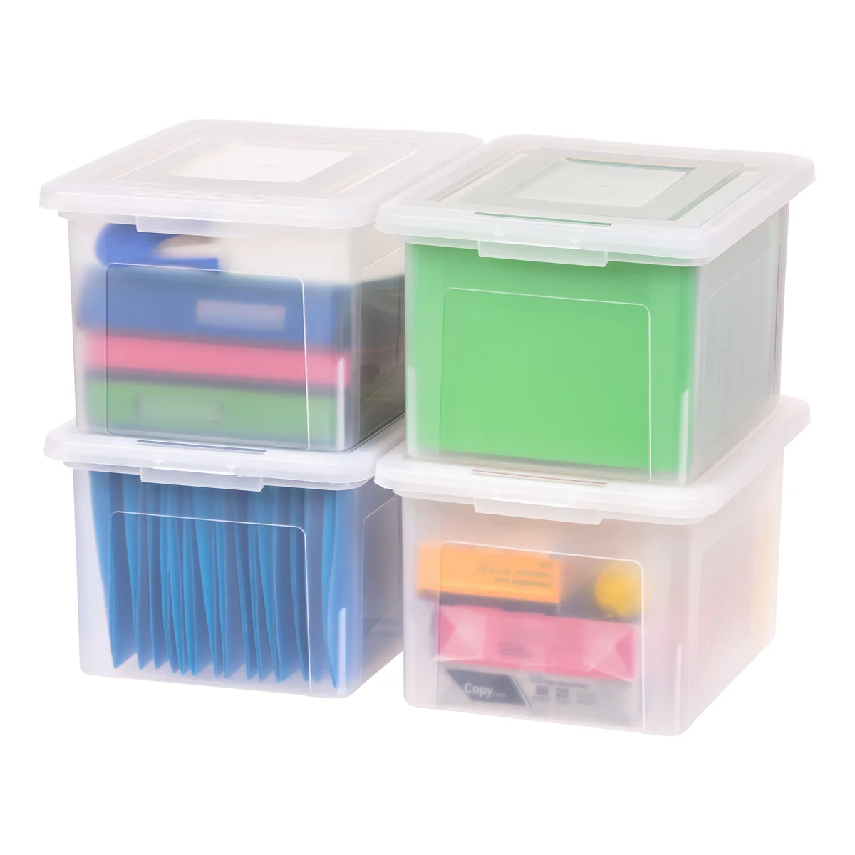 Letter and Legal Size File Box, Medium, Clear