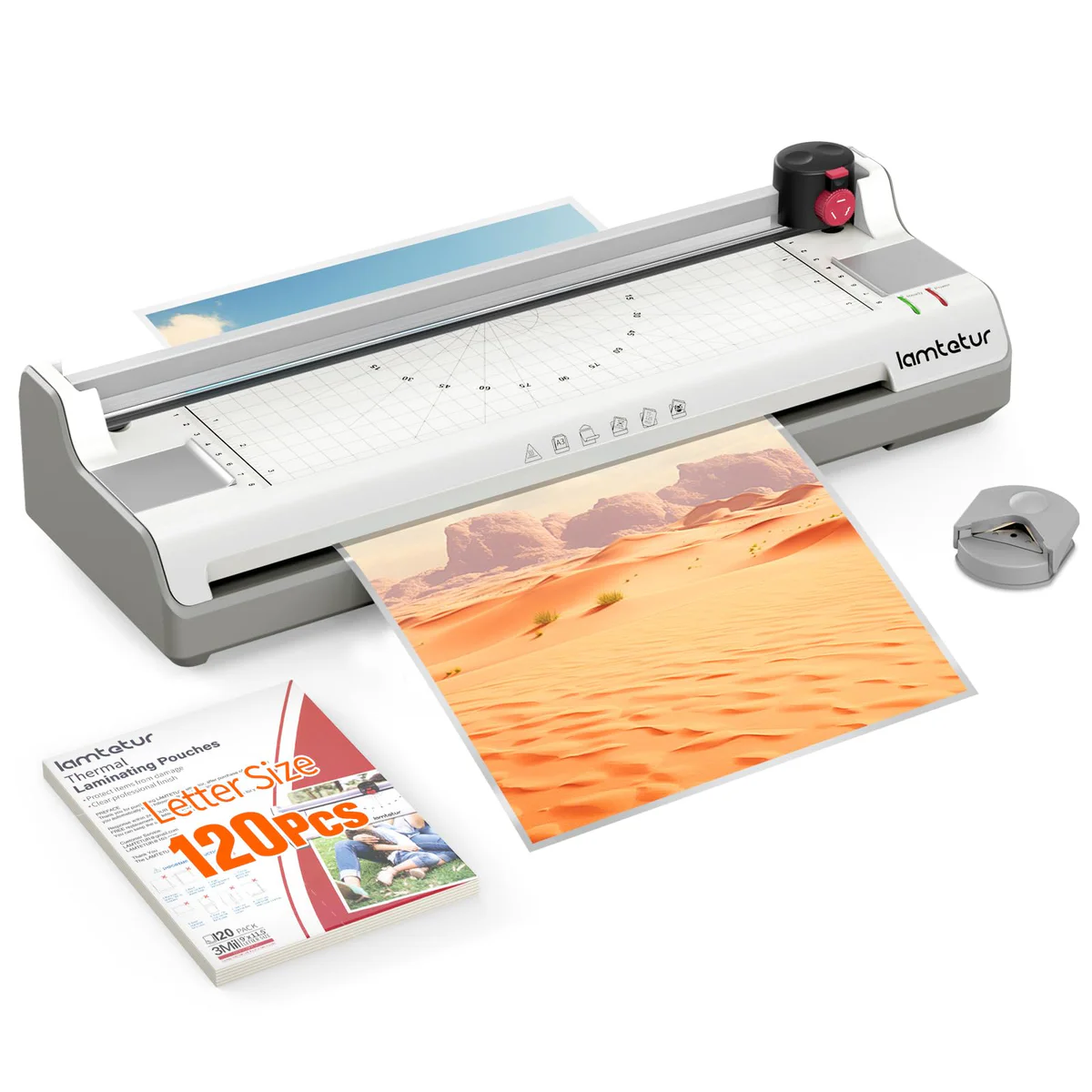 lamtetur 13-Inch Thermal Laminator Machine with Cutter & Rounder