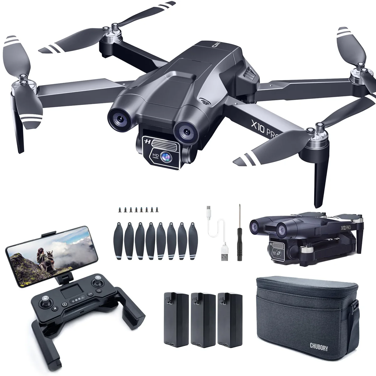 CHUBORY X10 PRO 4K UHD GPS Drone with Camera