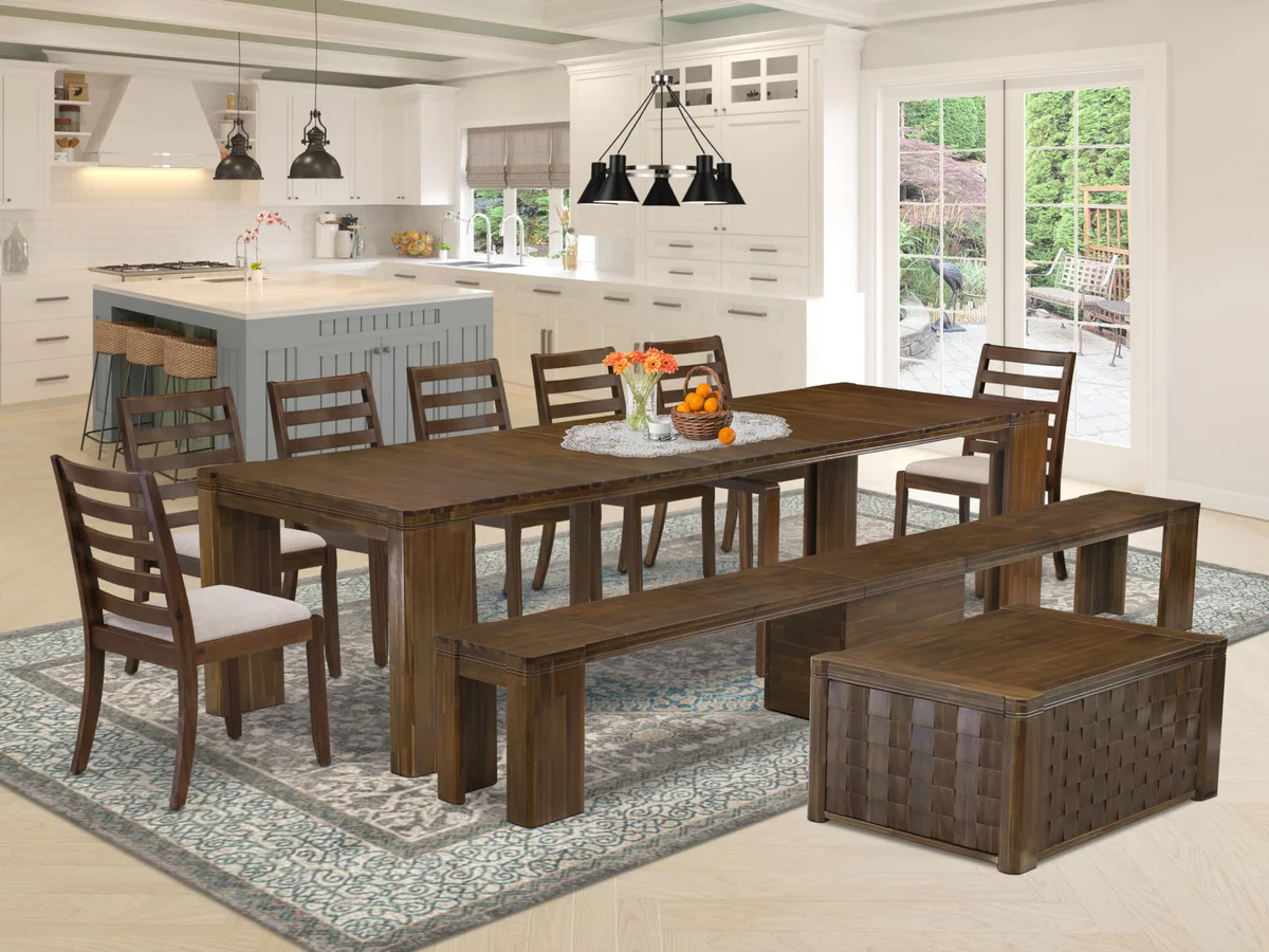 Luxe by East West Furniture Modern Dining Table Set