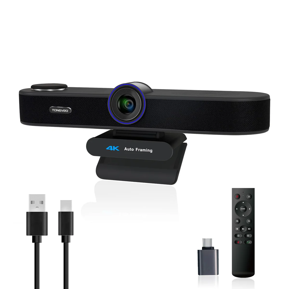 TONGVEO 4K AI Auto-Tracking Webcam with Speaker