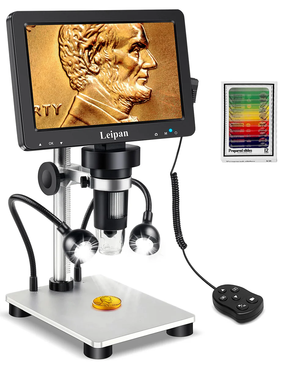 Leipan 7" LCD Digital Microscope 1200X with Slides