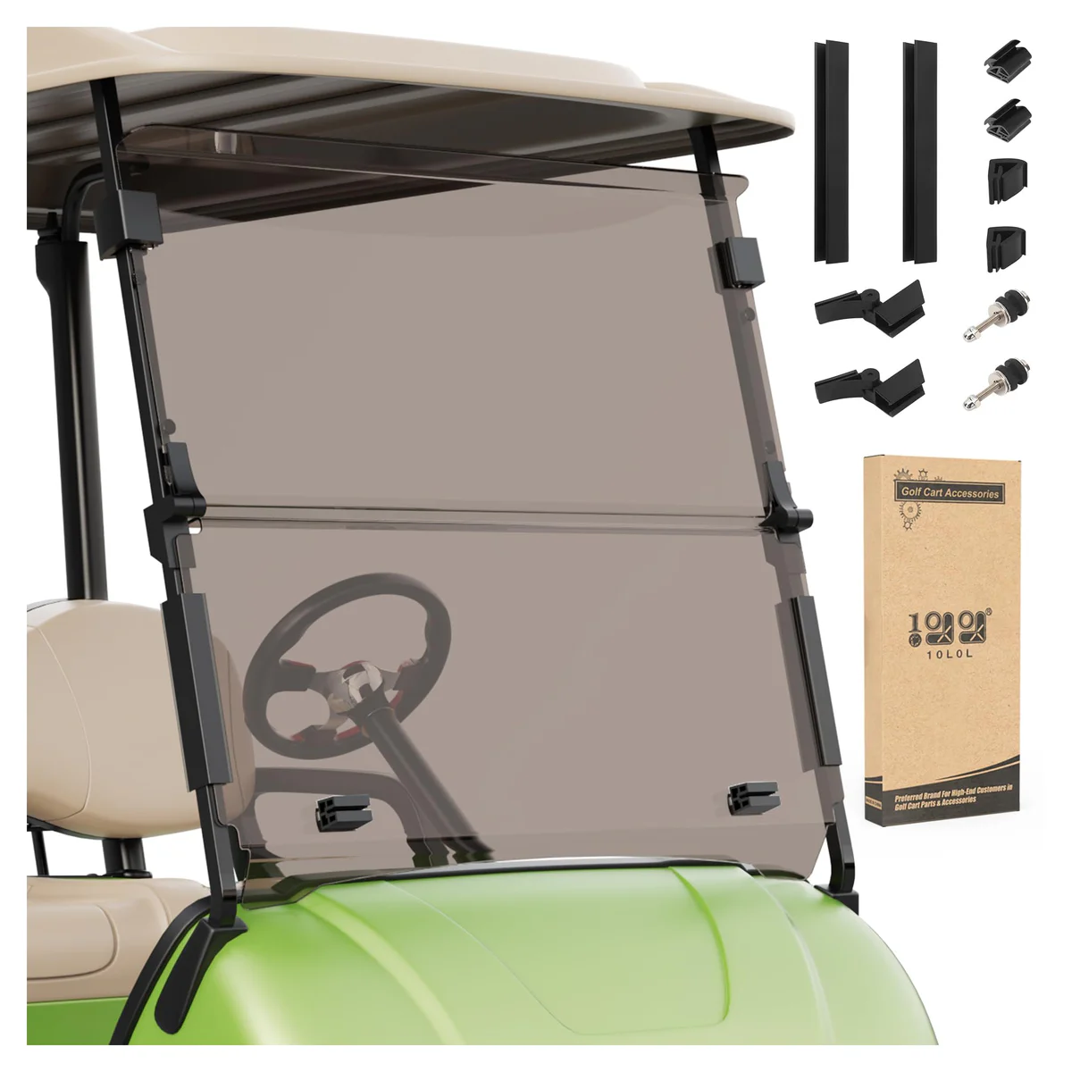 10L0L Golf Cart Folding Windshield