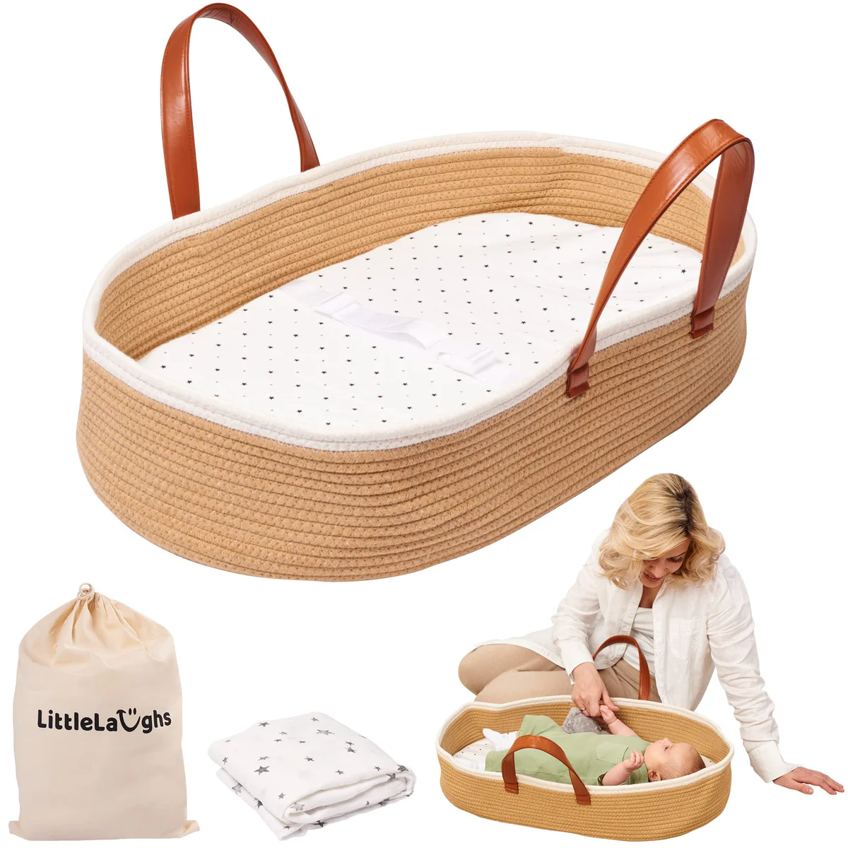 LittleLaughs Moses Basket