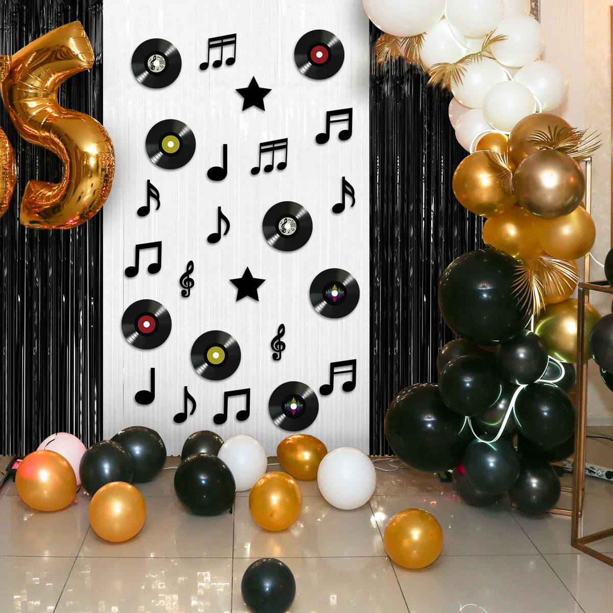 Burbell Music Note and Vinyl Record Decorations, Musical Theme Party