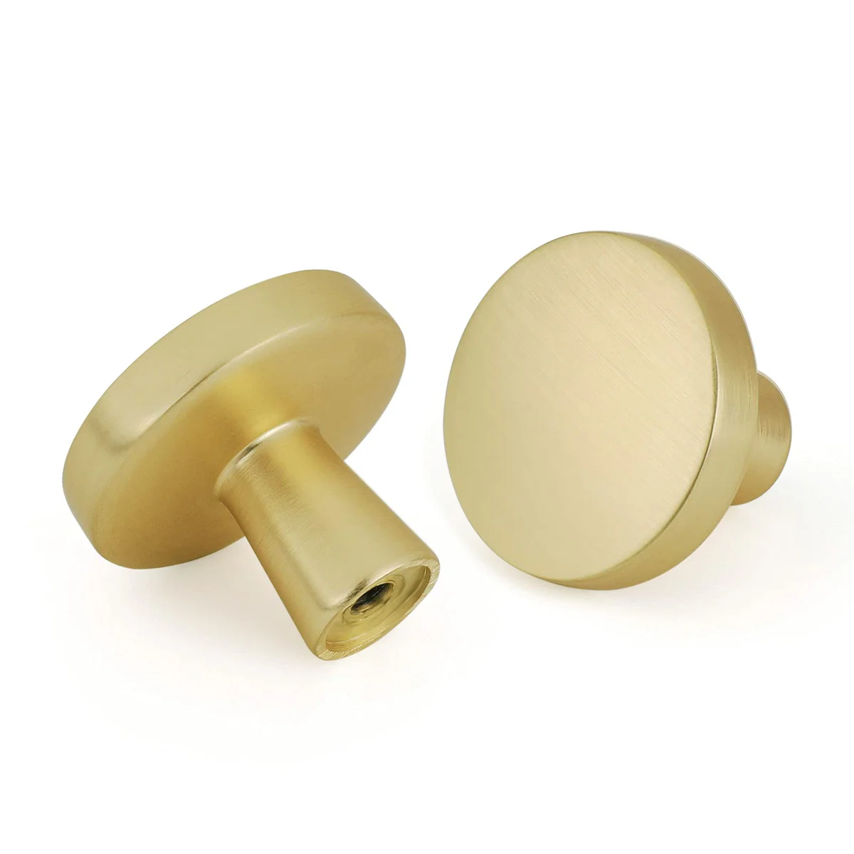 goldenwarm Round Cabinet Knobs Brushed Gold