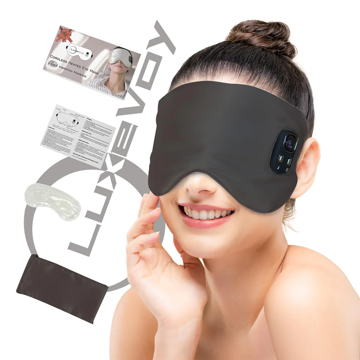 LuxeVoy Vibration Heated Eye Mask with Cooling