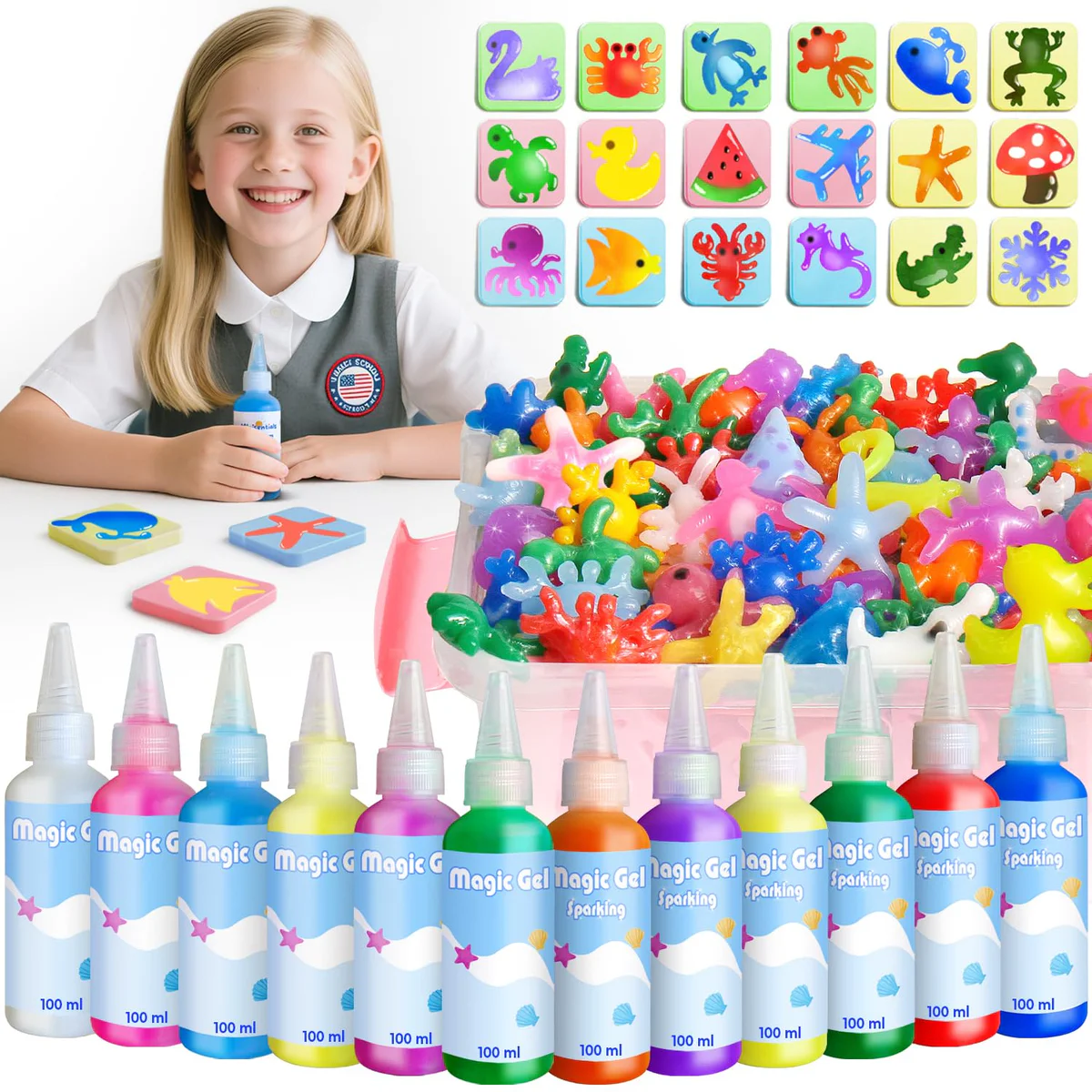 Hrsqu Magic Water Elf Toy Kit, DIY Squishy Maker